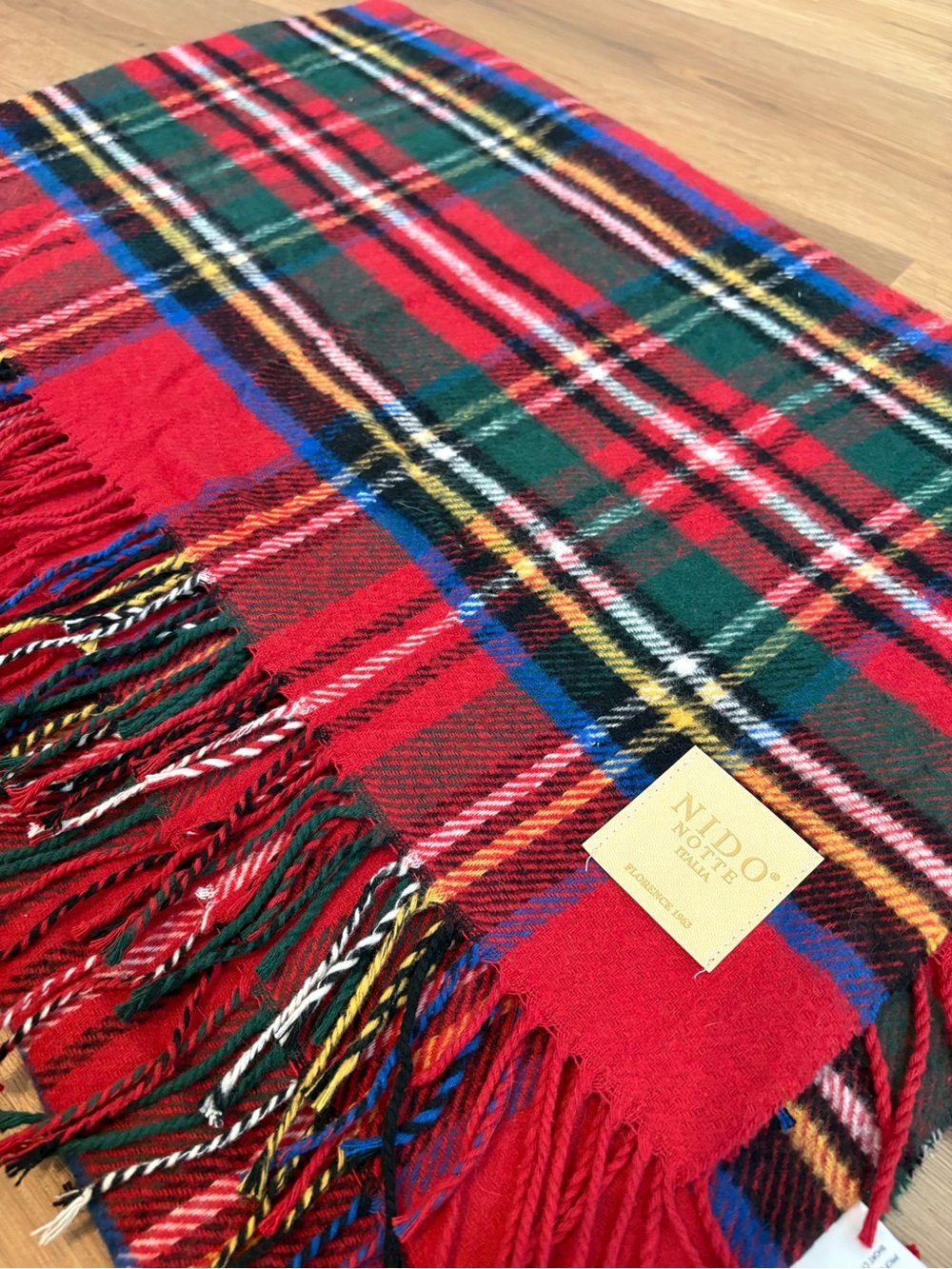 Nido Notte Italia Florence 1963 Tartan Plaid Throw Blanket 50x60 Made In Italy